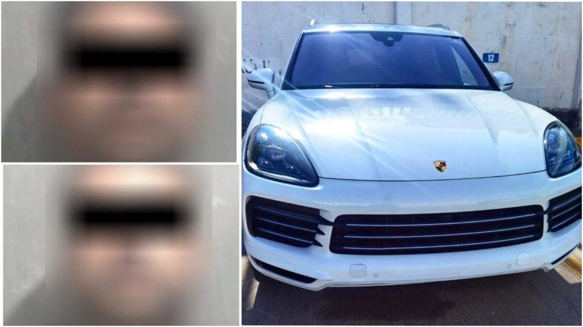 Policía de Culiacán detiene a dos hombres armados a bordo de una camioneta Porsche robada