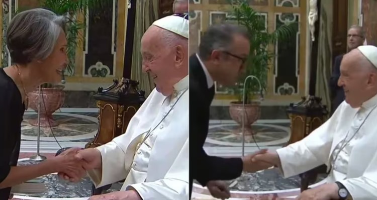 Florinda Meza y Chumel Torres visitan en El Vaticano al papa Francisco